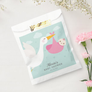 Sachets En Papier Baby shower pour garçon Stork et Blue Bundle