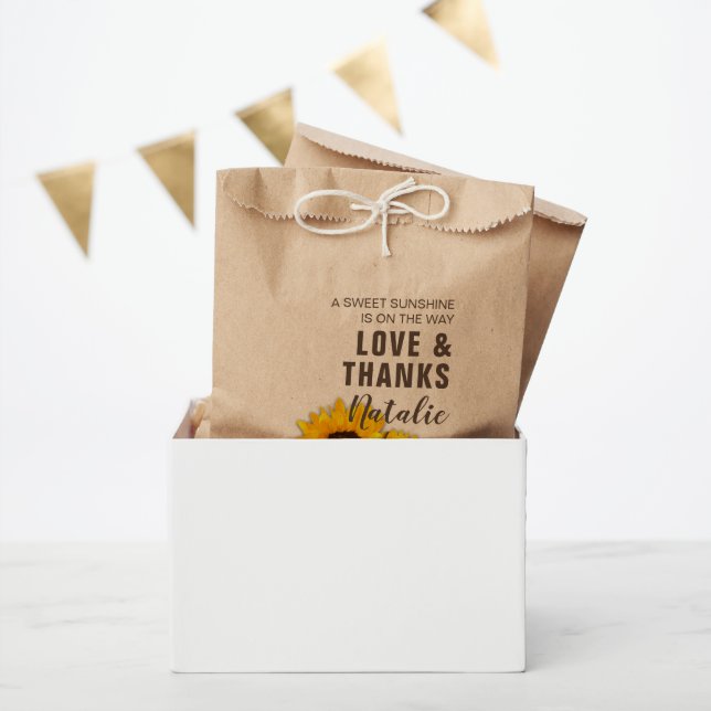 Sachets En Papier Baby Shower Remerciements et Amour sous le Soleil  (Fête)