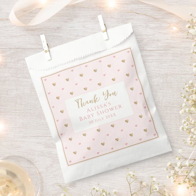Sachets En Papier Baby shower rose chic (Coupé)