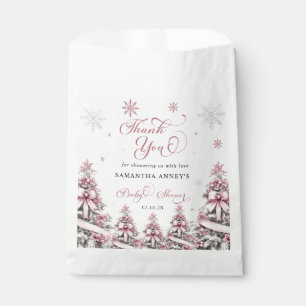 Sachets En Papier Baby shower rose de Noël d'hiver Merci