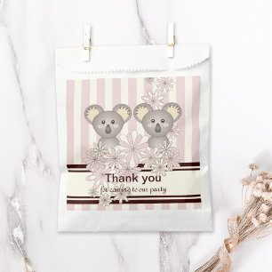 Sachets En Papier Baby shower rose Koala Twin / Anniversaire de enfa