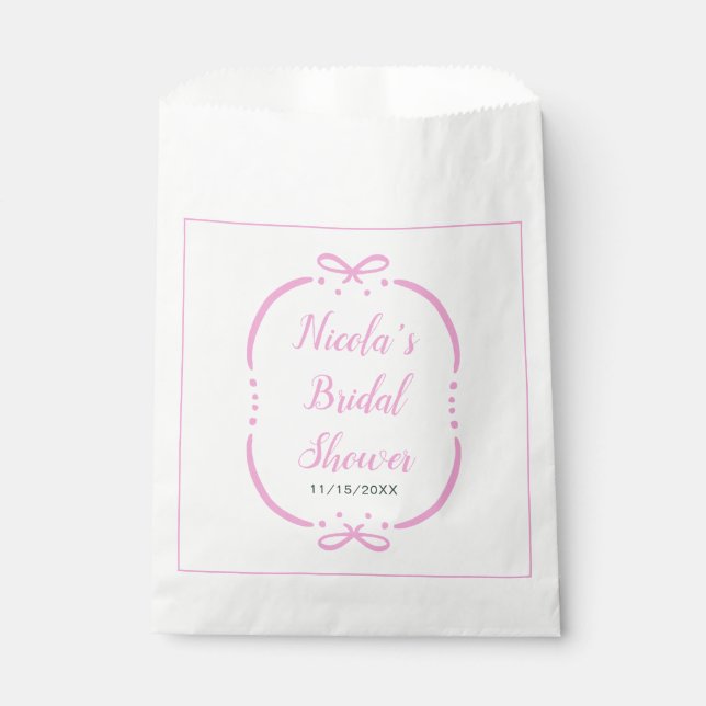 Sachets En Papier Baby Shower Ruban Rose (Devant)