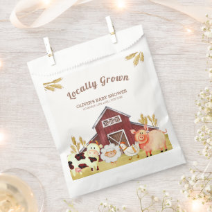 Sachets En Papier Baby shower Rustique Barnyard Farm Animaux