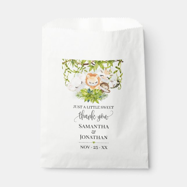 Sachets En Papier Baby shower Safari Wild Baby Animaux (Devant)