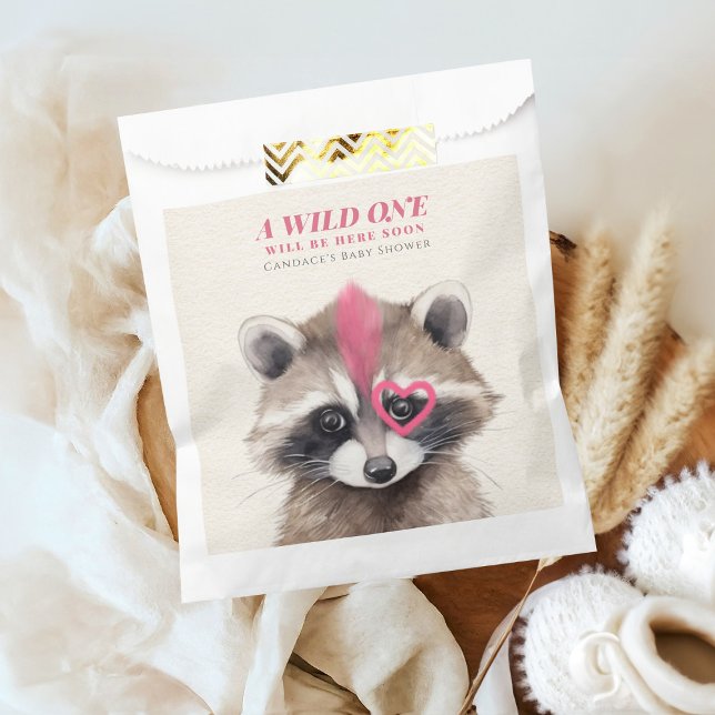 Sachets En Papier Baby shower sauvage de Mohawk Raccoon (Créateur téléchargé)