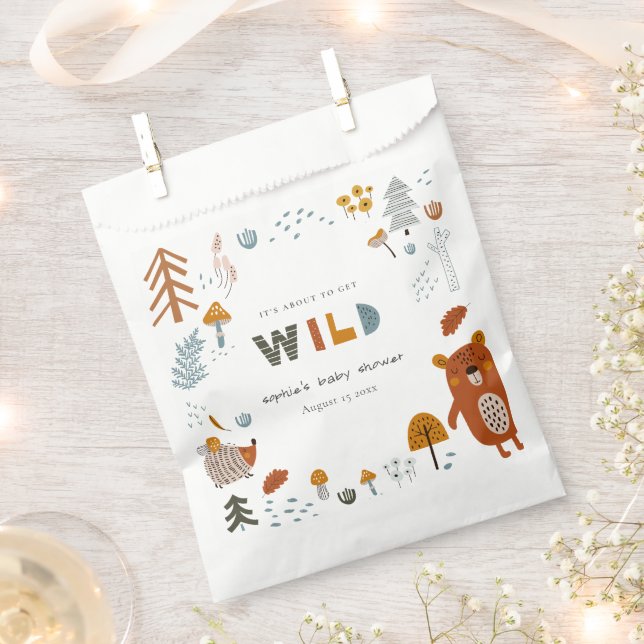 Sachets En Papier Baby shower Scandi Wild Tropical Woodland Animaux (Coupé)