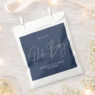 Sachets En Papier Baby shower script marine moderne bleu