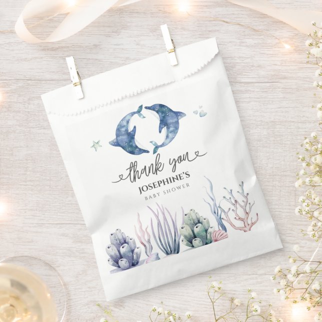 Sachets En Papier Baby shower Sea Life Twins (Coupé)