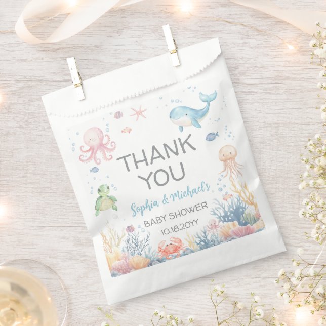 Sachets En Papier Baby Shower Sous les Mers (Coupé)