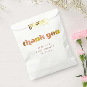 Sachets En Papier Baby shower super en terre cuite Retro personnalis