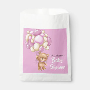 Sachets En Papier Baby shower Teddy Girl -Rose