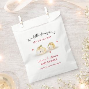 Sachets En Papier Baby shower Twin Cute Dumpling Champignons
