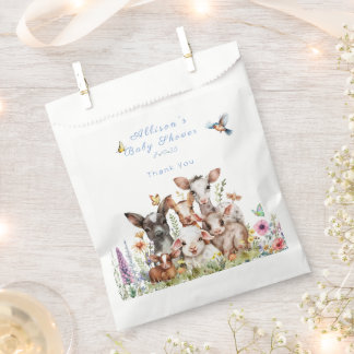 Sachets En Papier Baby shower Vache Chèvre Moutons Papillons Fleurs