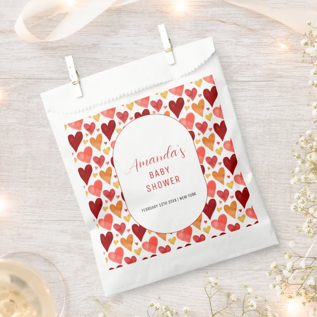 Sachets En Papier Baby shower Valentine moderne Little Sweetheart (Coupé)