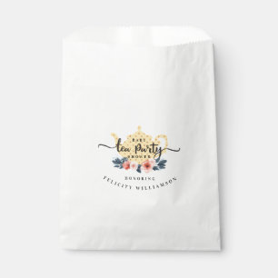 Sachets En Papier Baby shower vintage floral jaune chic de thé