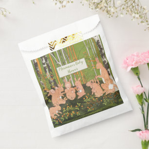 Sachets En Papier Baby shower vintage pour enfants lapin