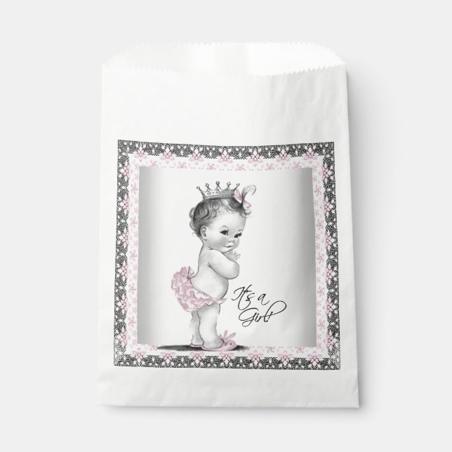 Sachets En Papier Baby-Shower Vintage Princess (Devant)