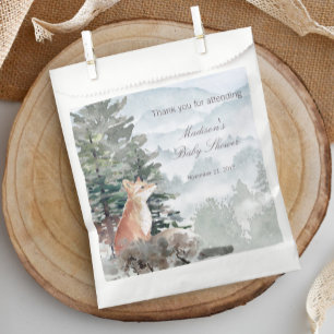 Sachets En Papier Baby shower Watercolor Woodland Forest Fox