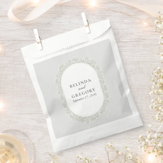 Sachets En Papier Baby's Breath Monogram Gypsophila Floral Wedding (Coupé)