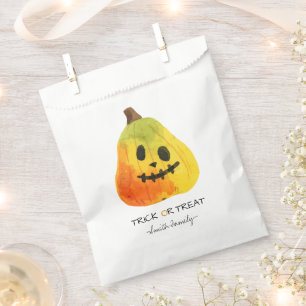 Sachets En Papier Bac d'Halloween ou traiter l'aquarelle Citrouille 