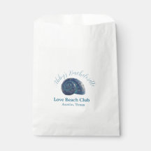 Bachelorette party beach club blue sea shell name 