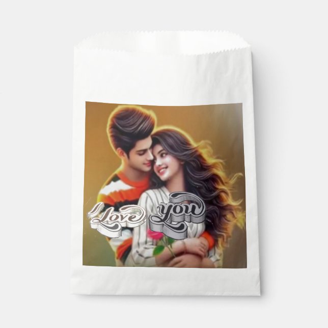 Sachets En Papier Baguettes couleur Digital 3D Design Blanc Favorise (Devant)