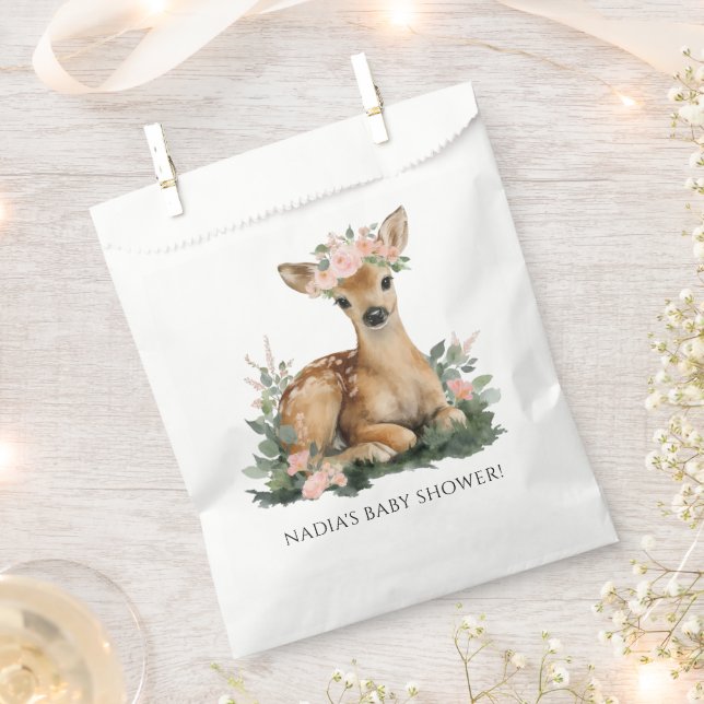 Sachets En Papier Bain de bébé aquarelle faon d'été (Coupé)