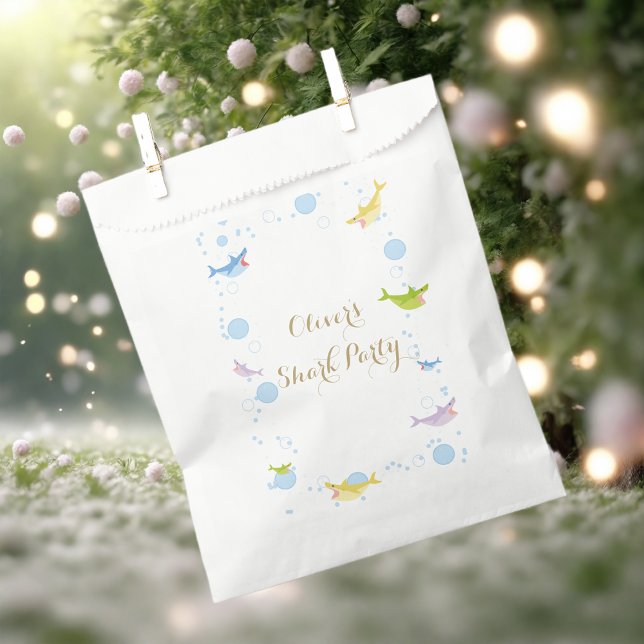 Sachets En Papier Balayage de la fête d'été de requin Anniversaire d (Créateur téléchargé)