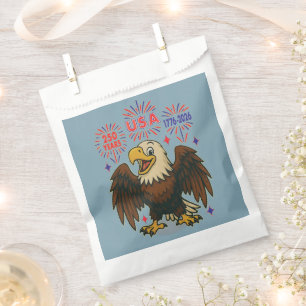 Sachets En Papier Bald Eagle avec Fireworks - USA 250 ans 1776-2026