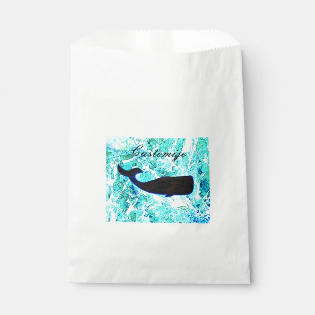 Sachets En Papier baleine noire sous l'eau (Devant)