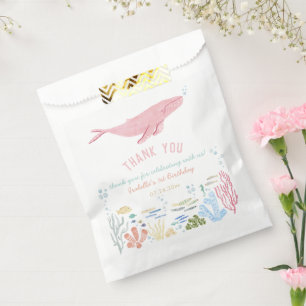 Sachets En Papier Baleine sous la mer Anniversaire Merci