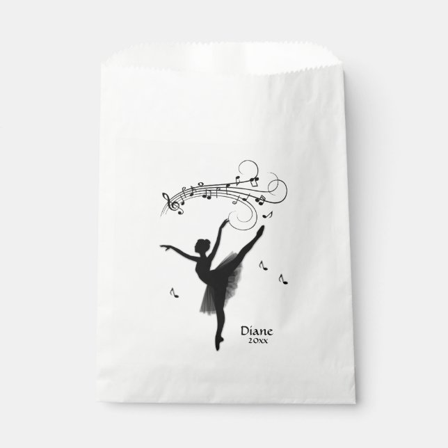 Sachets En Papier Ballerina Danser avec musique personnelle (Devant)
