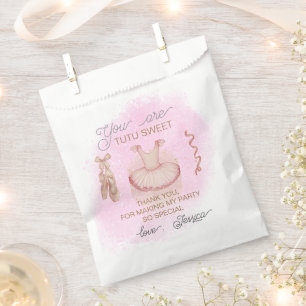 Sachets En Papier Ballet rose anniversaire merci pour