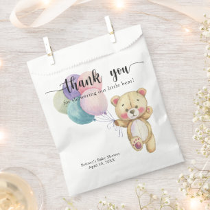 Sachets En Papier Ballons d'ours en peluche - merci