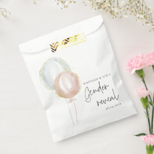Sachets En Papier Balloon rose et bleu Équipe de révélation de genre