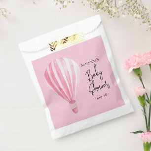 Sachets En Papier Balloons à air chaud rose Baby shower