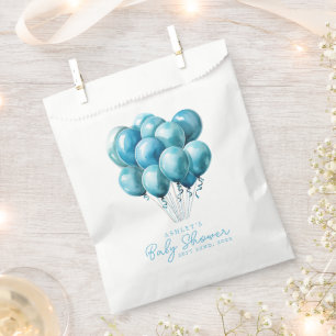 Sachets En Papier Balloons Bleus Garçon à l'aquarelle Shower de Bébé