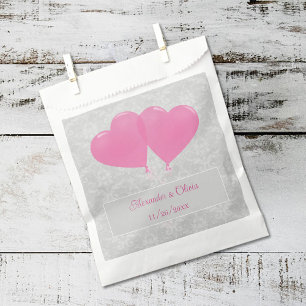 Sachets En Papier Balloons Coeur Rose Mariage Favor Sac