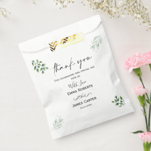 Sachets En Papier Ballotins verts Boho Leaf