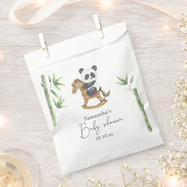 Sachets En Papier Bamboo et bébé ours panda shower (Coupé)