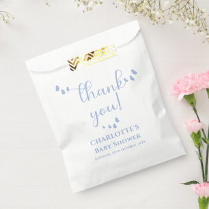Sachets En Papier Baptême bébé calligraphie papillon minimaliste mod
