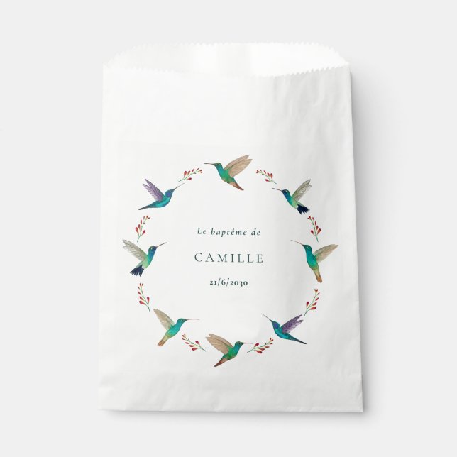 Sachets En Papier Baptême de colibri (Devant)
