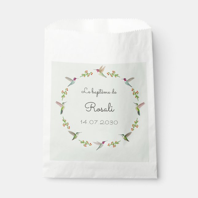 Sachets En Papier Baptême des colibris d'Anna (Devant)