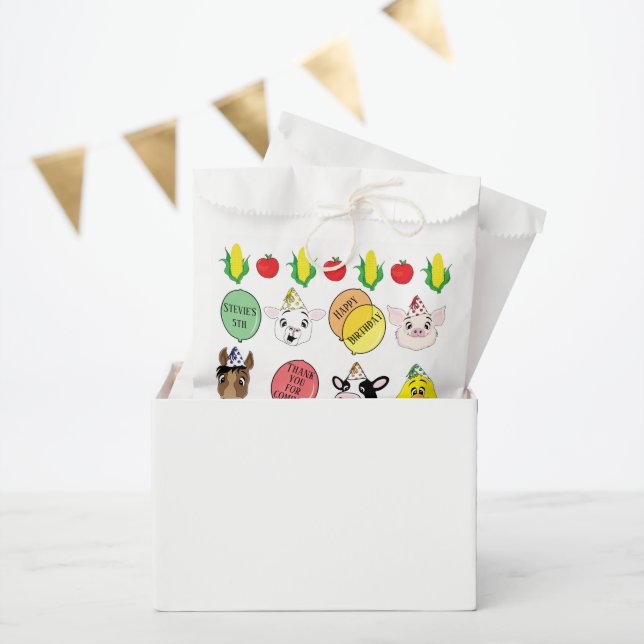 Sachets En Papier Barnyard Animaux (Fête)