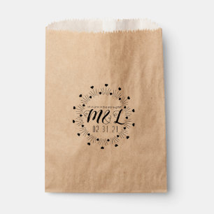 Sachets En Papier Barre de ligne multi-cœur Geo Circulaire Logo Mari