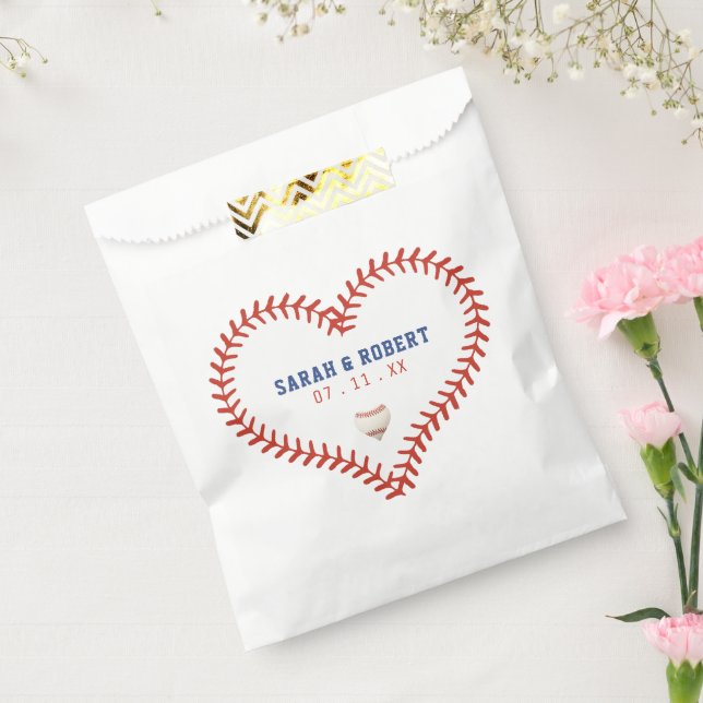 Sachets En Papier Baseball Softball Sport Heart Stitts Mariage (Scellé)
