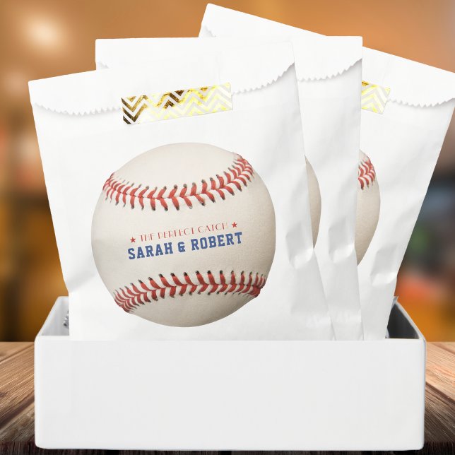 Sachets En Papier Baseball Softball Sport Le Mariage Parfait (Baseball Softball Sport The Perfect Catch Wedding Favor Bag)