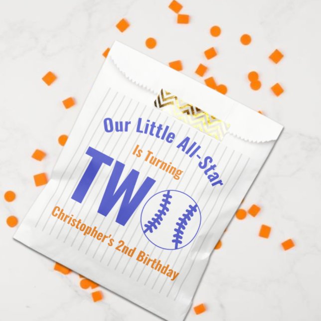 Sachets En Papier Baseball Toutes Étoiles 2e Anniversaire (Créateur téléchargé)