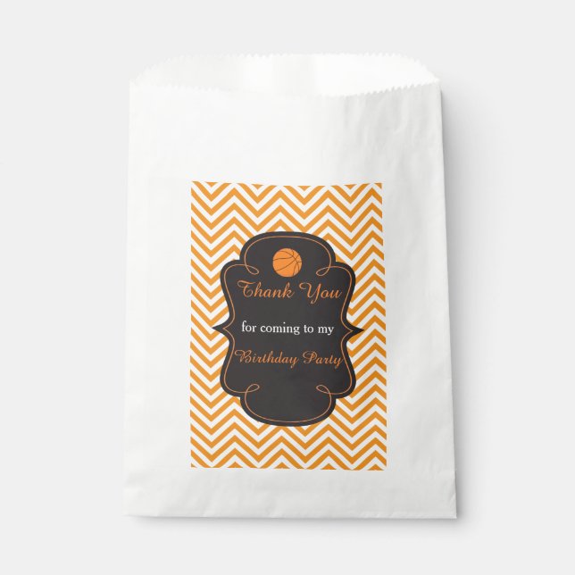 Sachets En Papier Basketball Sports Orange (Devant)