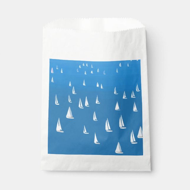 Sachets En Papier Bateaux à voile en mer bleu profond - Regatta Bate (Devant)